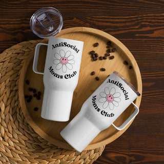 Anti-Social Moms Club Travel mug with a handle