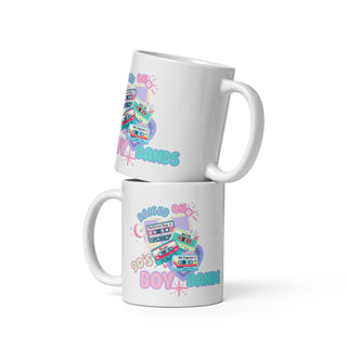 Raised on 90's Boy Bands White glossy mug