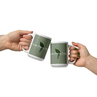 Green Energy Tribe white glossy mug